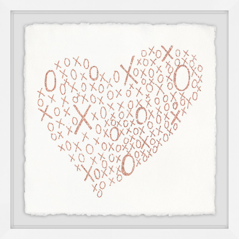 "XO LOVE" Framed Painting Print, 32"x32"