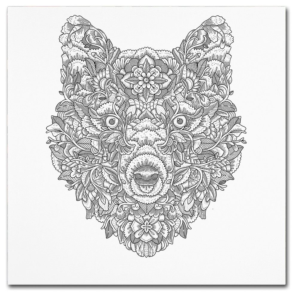 Filippo Cardu 'Blooming Wolf' Canvas Art, 14 X 14