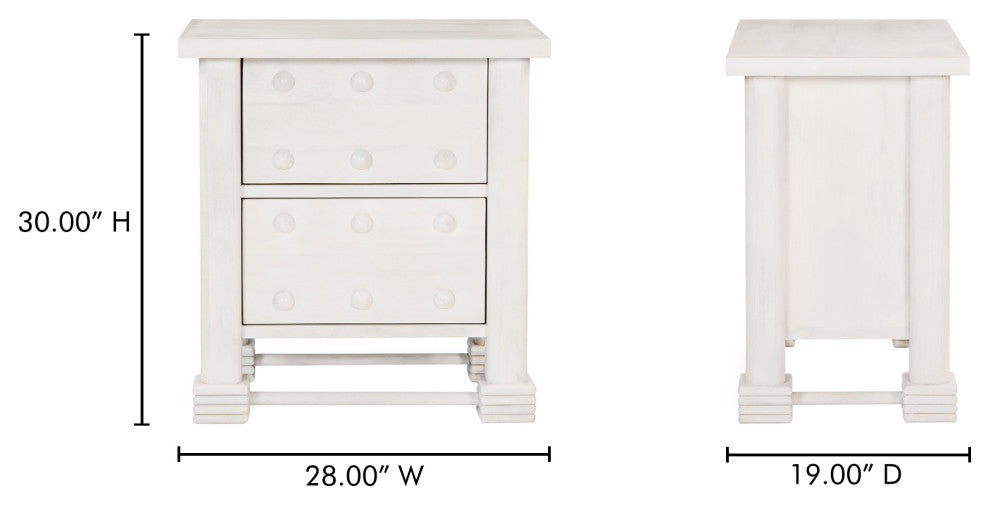 Clement Nightstand Whitewashed