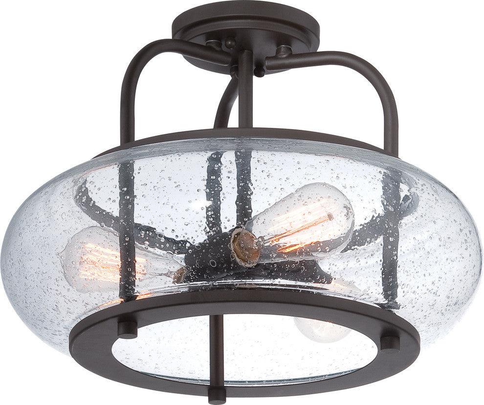Quoizel TRG1716OZ Three Light Semi-Flush Mount Trilogy Old Bronze