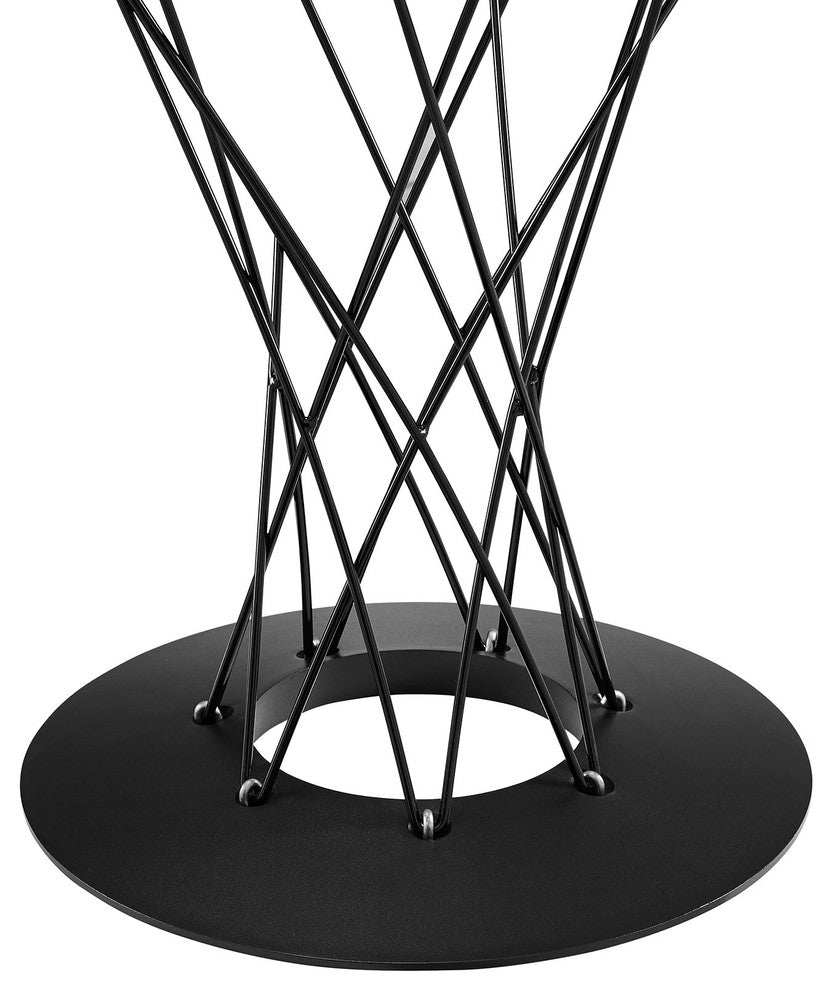 Modern Black Cyclone Round Wood Top Dining Table