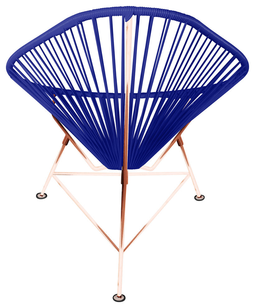 Junior Indoor/Outdoor Handmade Acapulco Chair, Deep Blue Weave, Copper Frame