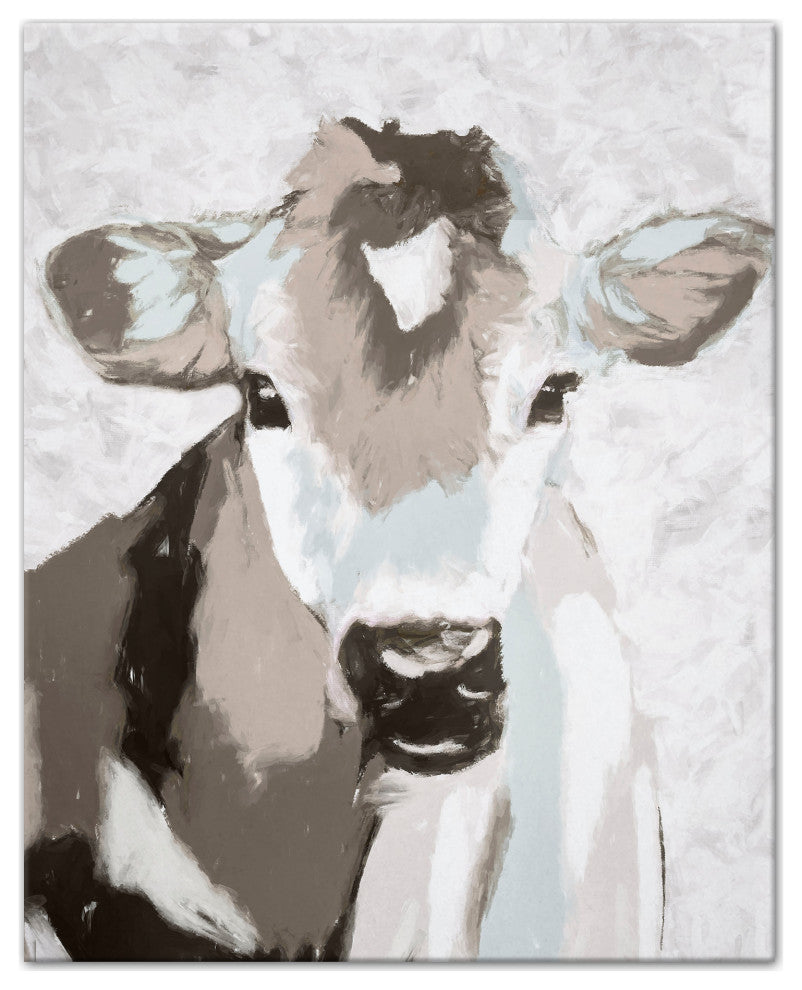 Painted Gray Cows 16x20 Canvas Wall Art