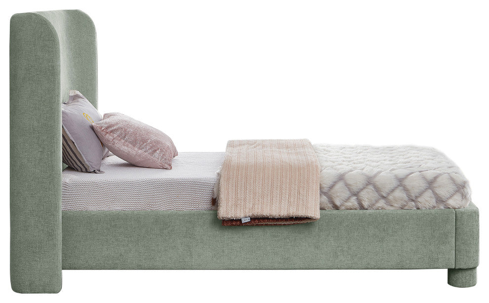 Penny Bed, Green, Twin, Chenille Fabric
