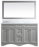 CASAINC 60" Marble Top Double Sink Bathroom Vanity with Mirror, Gray