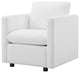 Armchair and Loveseat Sofa Set, Fabric, White, Modern, Living Lounge Hospitality