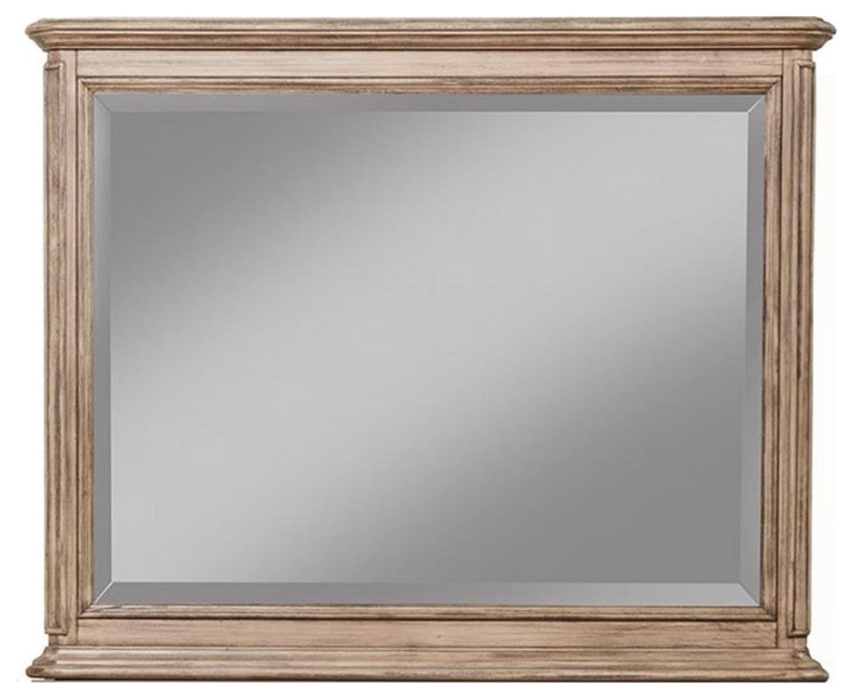 Alpine Furniture Melbourne Wood Mirror in French Truffle (Brown)