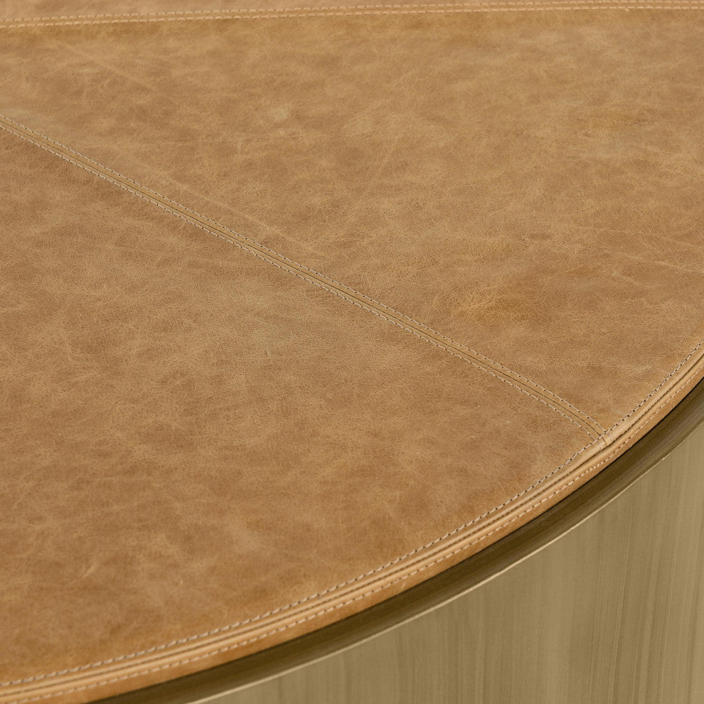 Evan 40" Round Brass Coffee Table