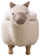 Cream and Tan Llama Storage Ottoman