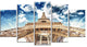 "Beautiful View of Paris Eiffel Tower Under Clouds" Wall Art, 60"x32", 5-Panels