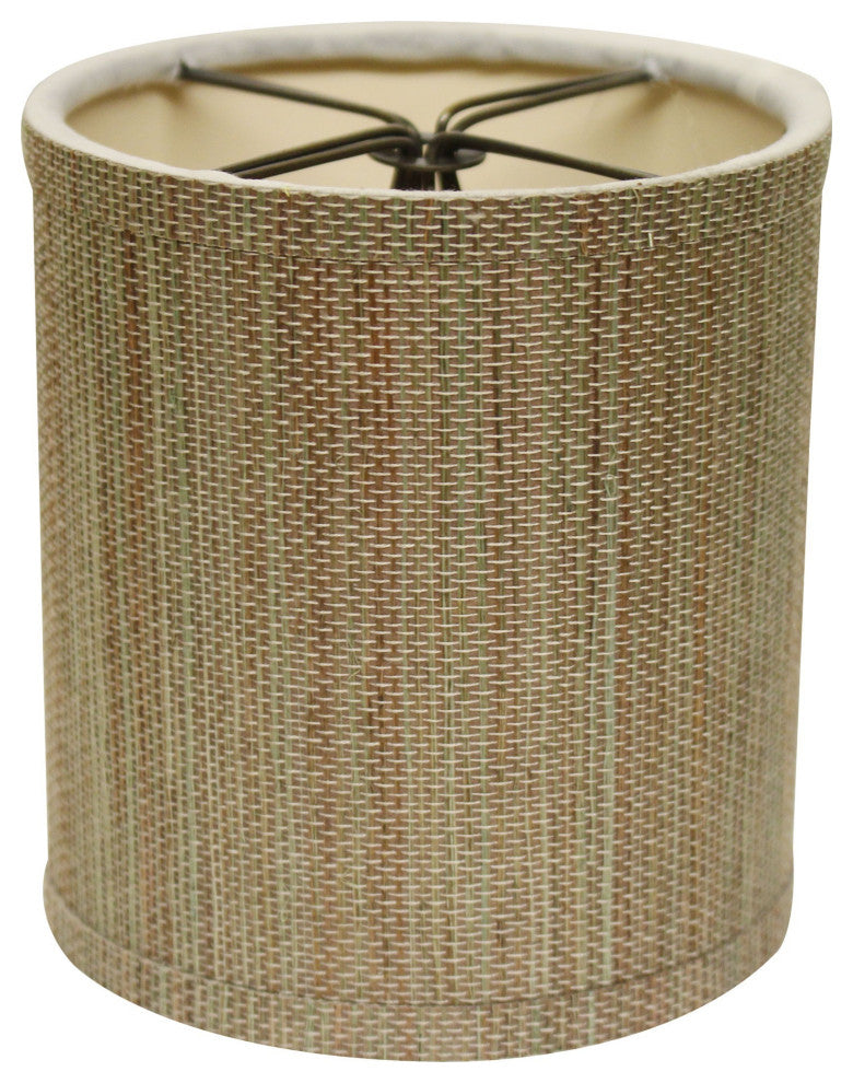 5" Multicolor Grasscloth Set of 6 Drum Chandelier Grasscloth Lampshades