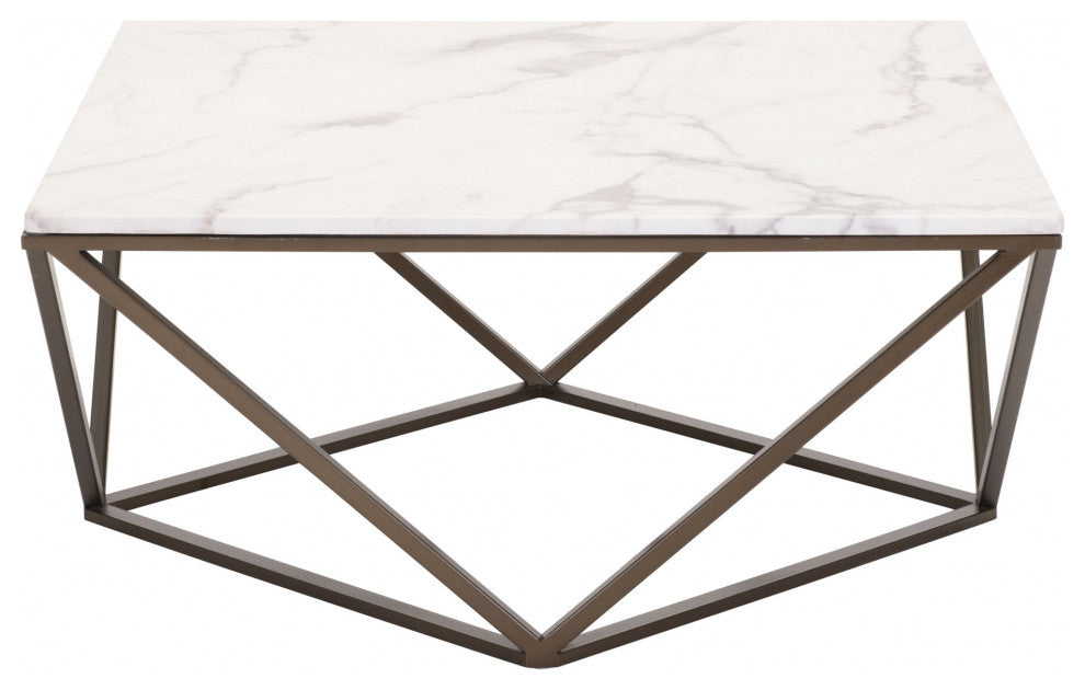 Tintern Coffee Table White and Antique Brass
