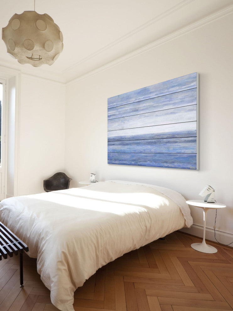 "The Ocean" Print on White Wood, 60"x40"