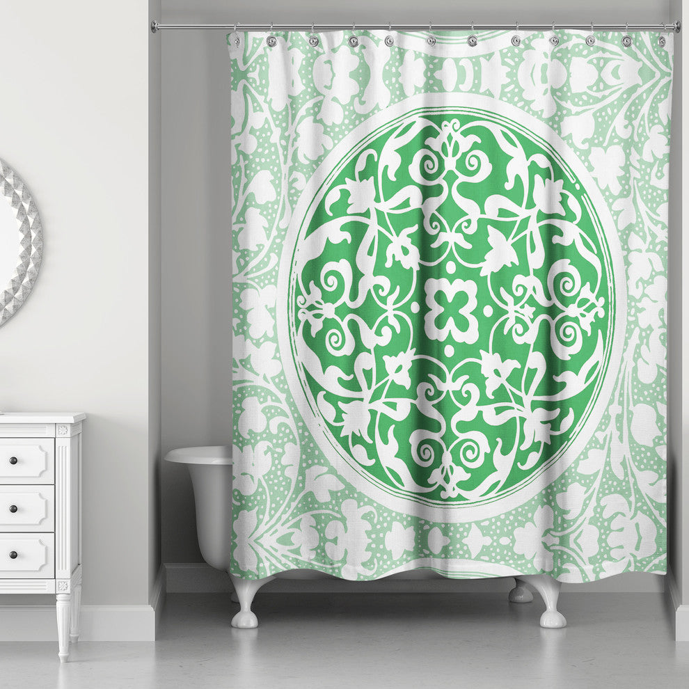 Green Irish Medallion Shower Curtain