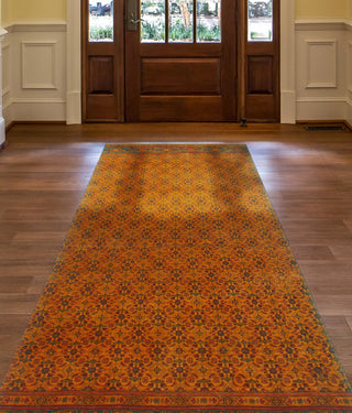Vintage Overdyed Ojore Orange/Charcoal Runner, 5'2 x 12'3