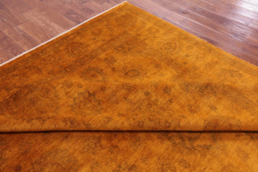8' 10" X 11' 9" Handmade Overdyed Full Pile Wool Rug - Q12704