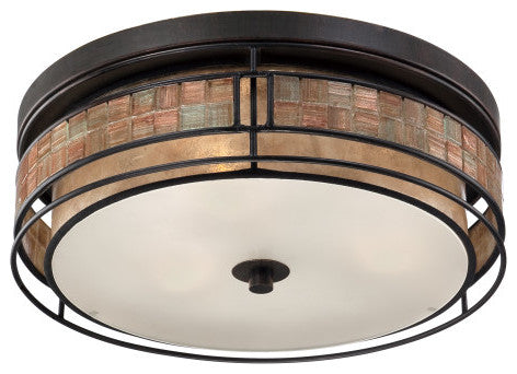 Quoizel MCLG1616RC Three Light Flush Mount Laguna Renaissance Copper