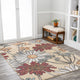 Dizi Modern Botanical Wildflower Area Rug, Yellow/Ivory/Red, 5x8