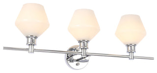 Chrome Finish And Frosted White Glass 3-Light Wall Sconce