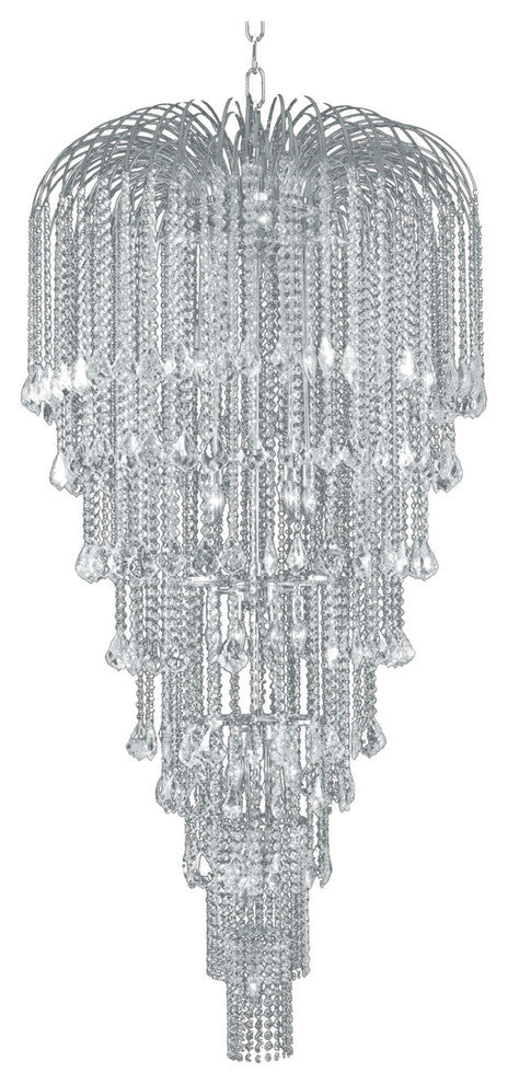 Artistry Lighting Falls Collection Hanging Crystal Chandelier 36x70, Chrome