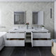 Fresca Formosa Modern 72" Rustic White Double Sink Vanity, Faucet Fft9131ch
