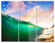 "Waves Under Cloudy Sky" Metal Wall Art, 3 Panels, 36"x28"