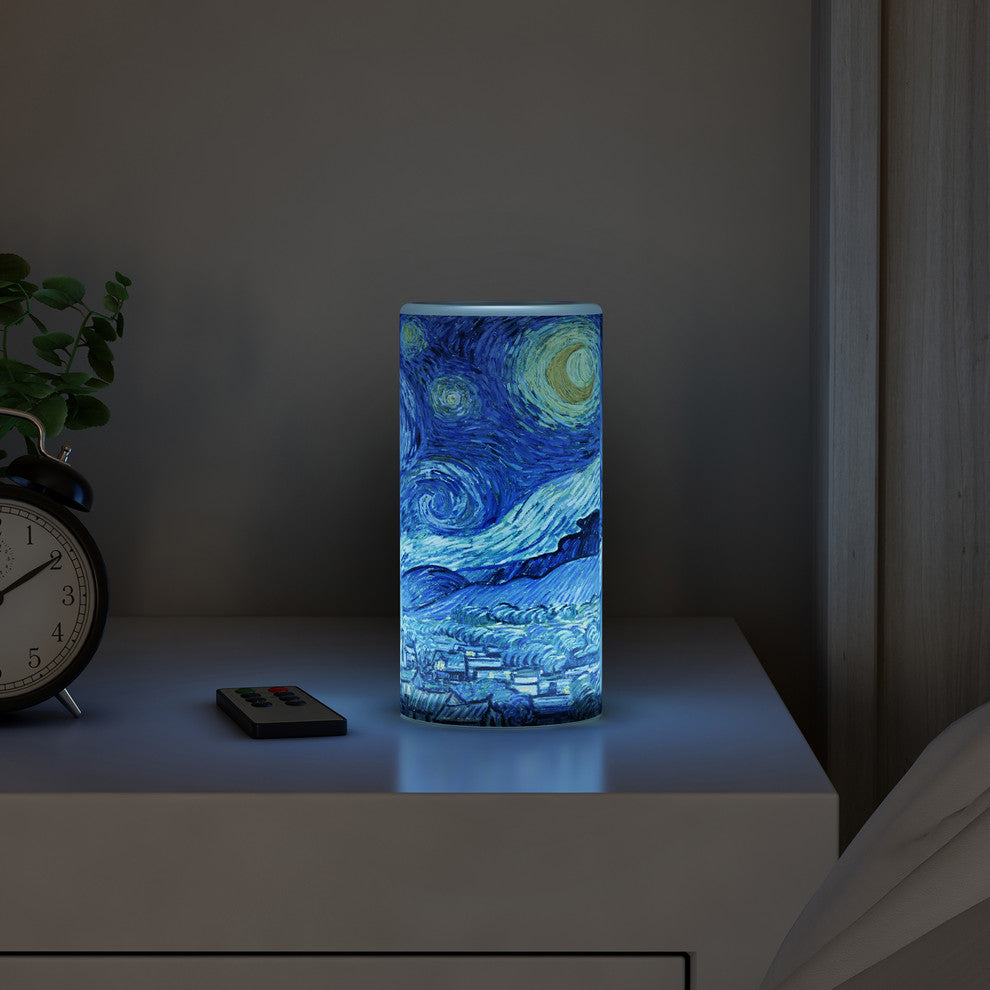 Lavish Home LED Starry Night Candle With Remote Control Timer