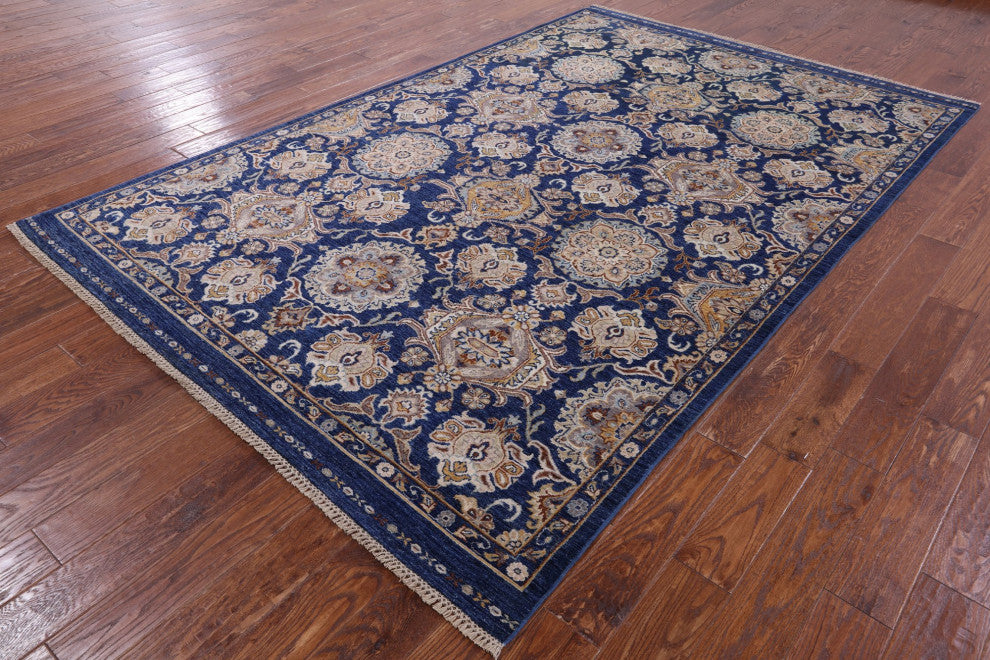 6' 7" X 10' 3" Persian Tabriz Handmade Wool Rug Q8332