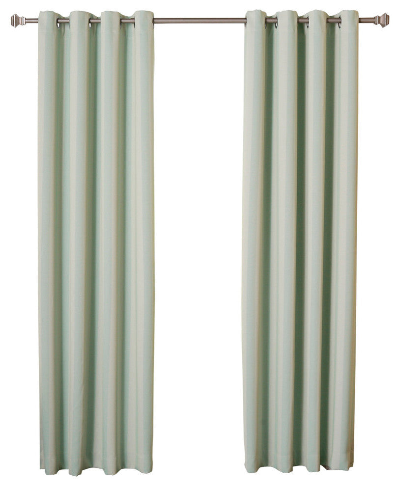 Vertical Stripe Curtains, Pair, Mint, 84"
