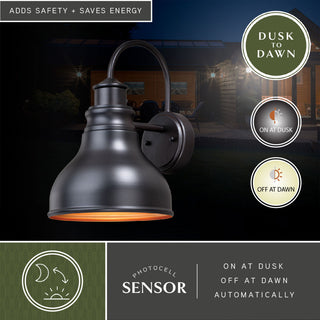 Delano 9" Outdoor Wall Light Oil Burnished Bronze and Light Gold