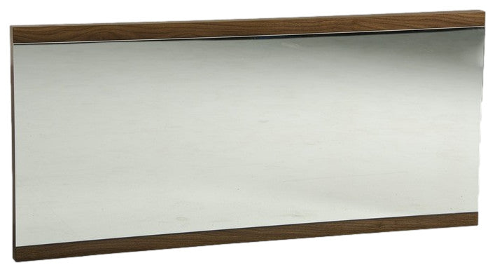 HomeRoots 24" Walnut Veneer and Glass Mirror