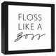 Floss Like a Boss Black Framed Canvas, 12"x12"