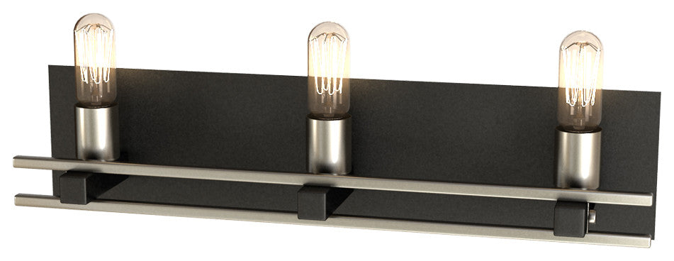3-Light Black and Brushed Nickel Vanity Light
