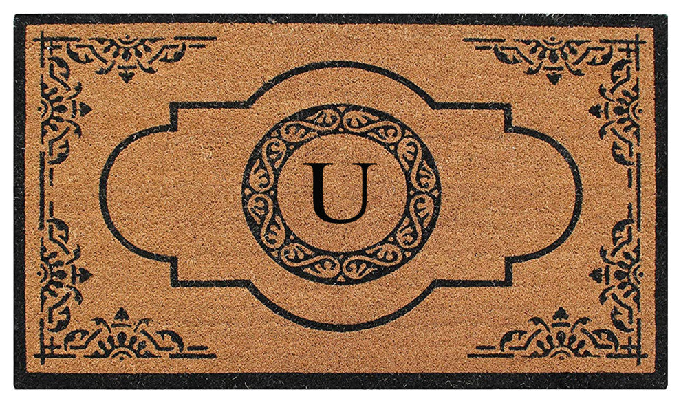 Abrilina Heavy Weight Outdoor Entryway Monogrammed Double Doormat 36"X72", U