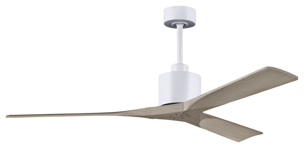 Nan Ceiling Fan, Matte White, 60", Gray Ash