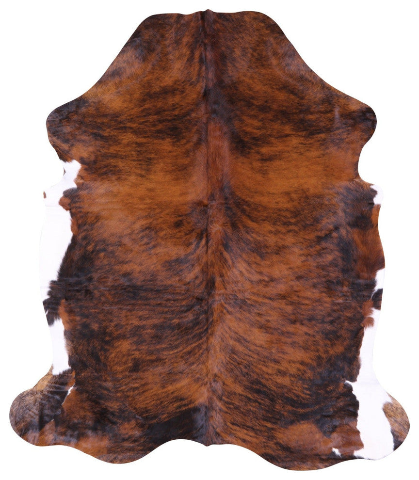7' 1" X 6' 4" Brindle Natural Cowhide Rug C2350