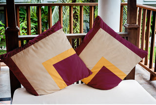Bold Blocks Polyester Indoor/Outdoor Pillow, Maroon Red, 20"x20"