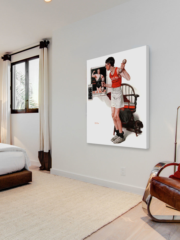 "Champ" Painting Print on Canvas by Norman Rockwell