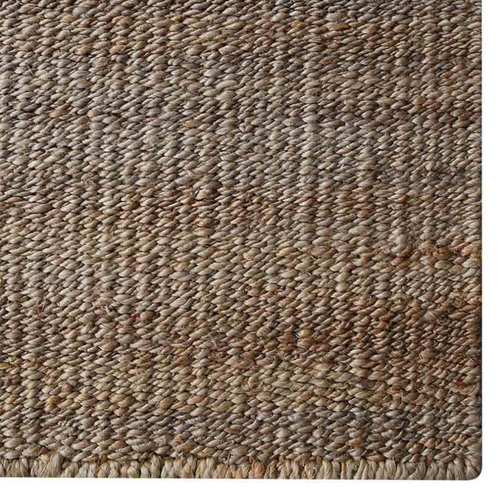 Hand Woven Jute Area Rug Solid Light Brown, [Rectangle] 5'x8'