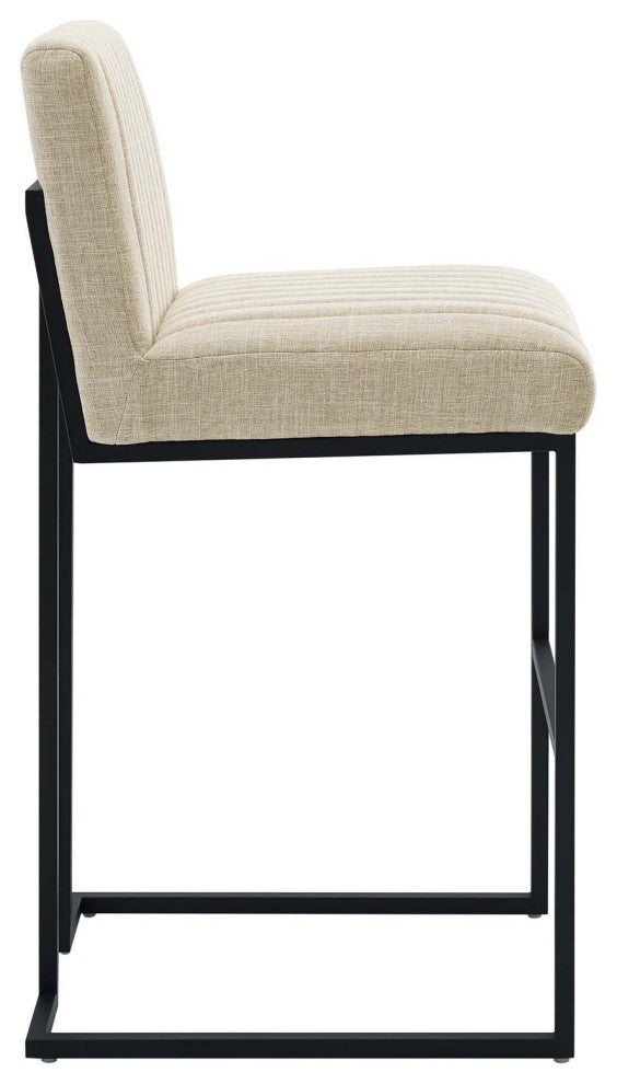 Indulge Channel Tufted Fabric Bar Stools-Beige