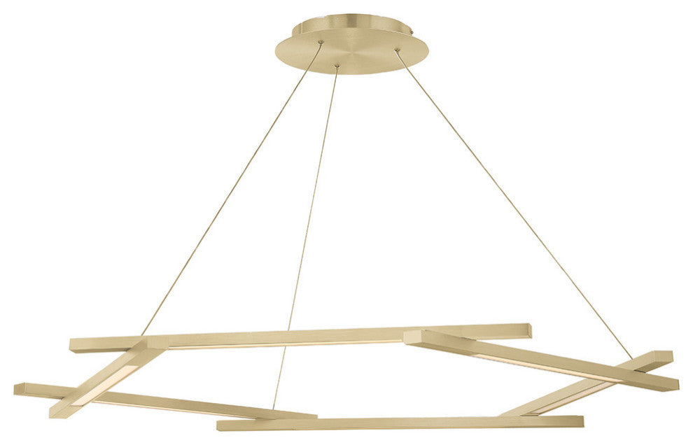 Modern Forms Metric 48" LED Chandelier, Brushed Brass