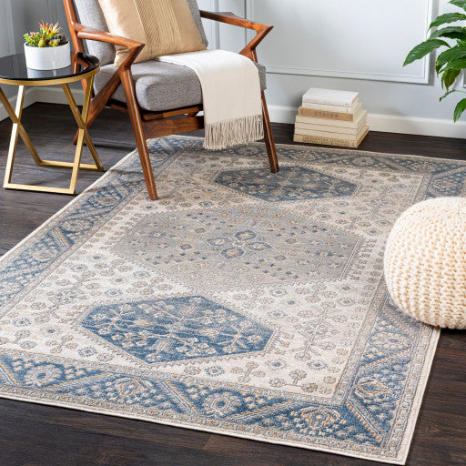 Surya Seattle STA-2317 5'3"x7'3" Rug, Khaki/Denim/Medium Gray/White
