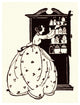 "Homemaker Pulls China From Vitrine" Paper Print by Maxfield Parrish, 14"x18"