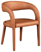 Pemberly Row 18" Contemporary Faux Leather Dining Chair in Orange
