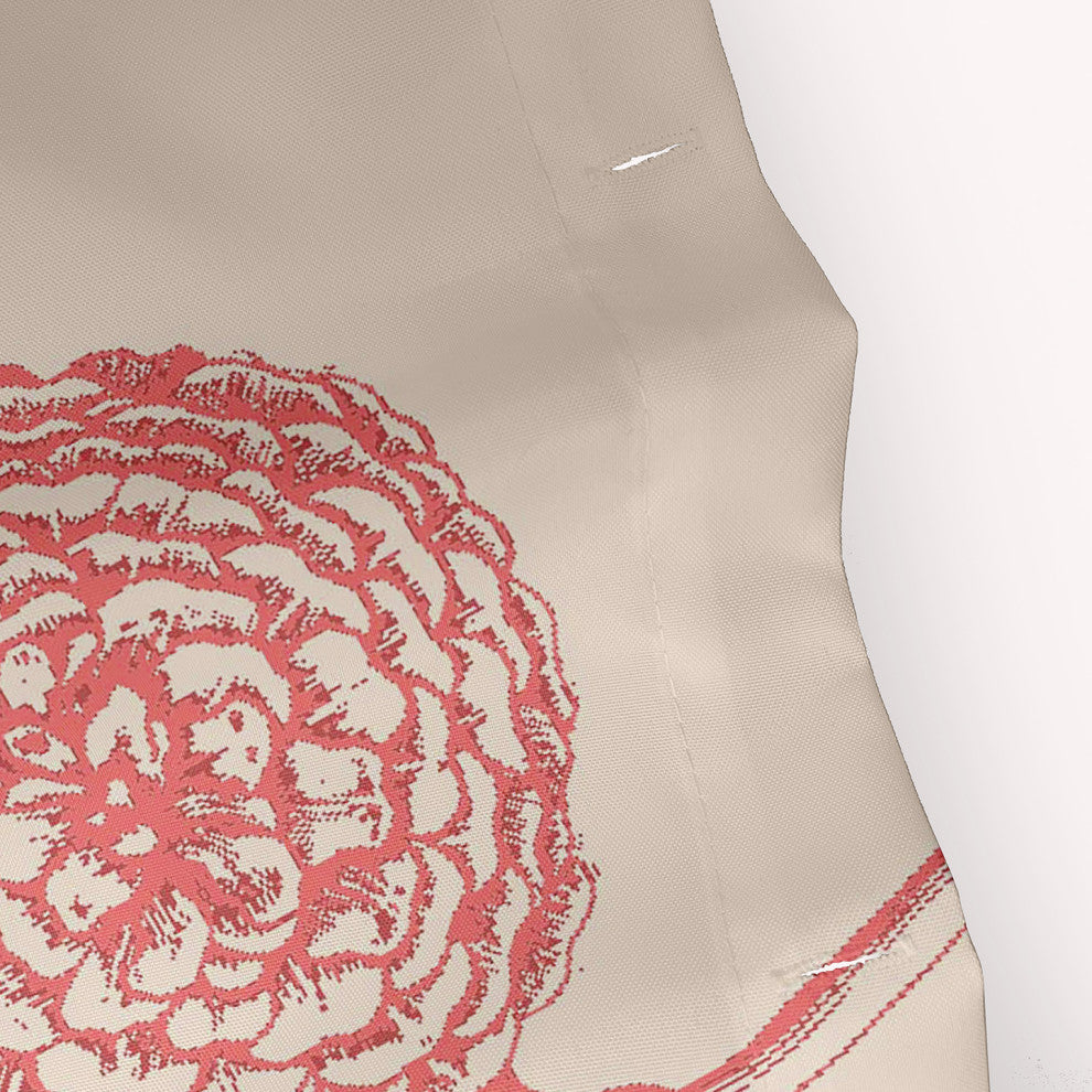 70"Wx73"L Antique Flowers Shower Curtain, Blush Coral