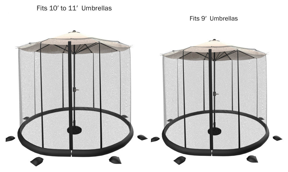 Patio Umbrella Mosquito Net Bug Screen to Keep Out Insects, 10-11ft
