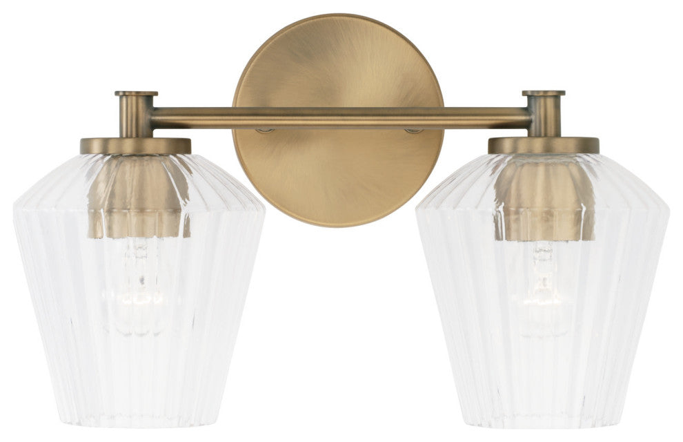 Capital Lighting 141421-507 2 Light 15"W Bathroom Vanity Light - Aged Brass