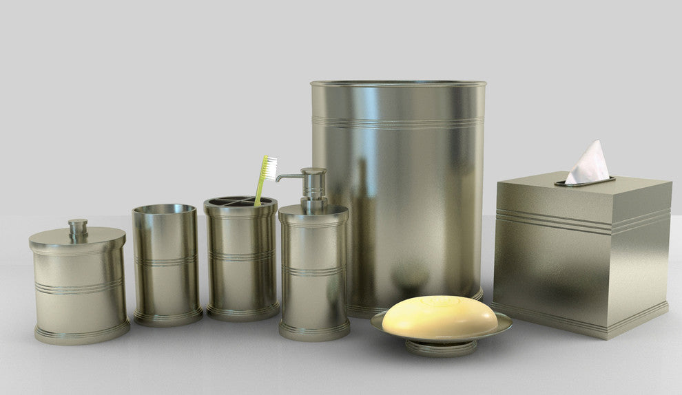 nu steel Dual Ridge Wastebasket, Brushed Finish, Brushed Finish