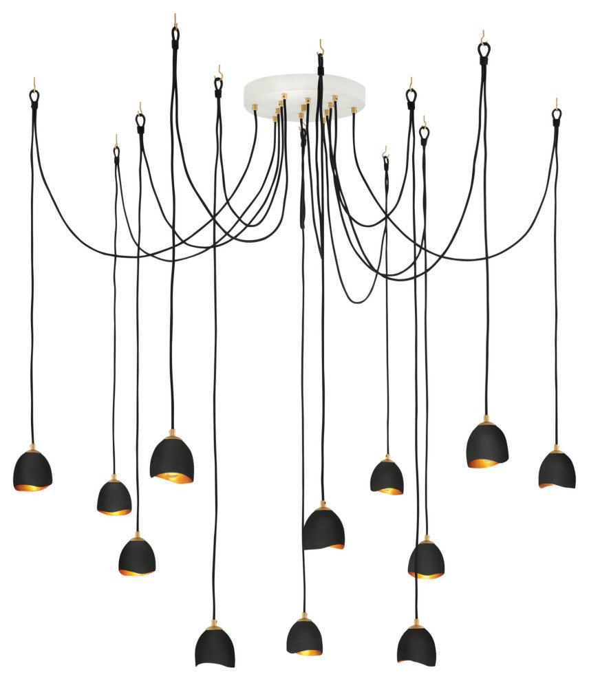 Hinkley Lighting 35908 Nula 12 Light 60"W Lisa McDennon Multi - Shell Black