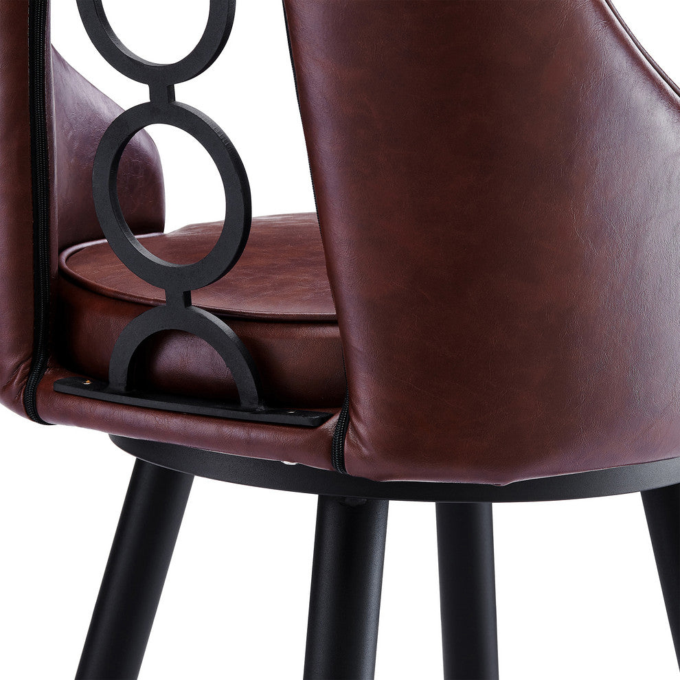 Ruby Contemporary 26" Counter Height Barstool In Black Powder Coated Finish